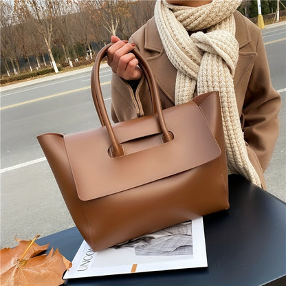 Layla - Sac fourre-tout chic grande capacité pour femmes avec style vintage en simili cuir